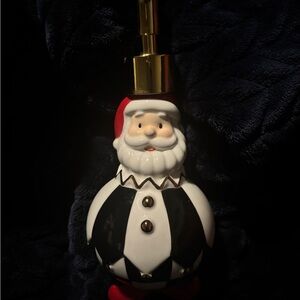 MacKenzie-Childs Santa Soap Dispenser - Red, Black, White, Gold